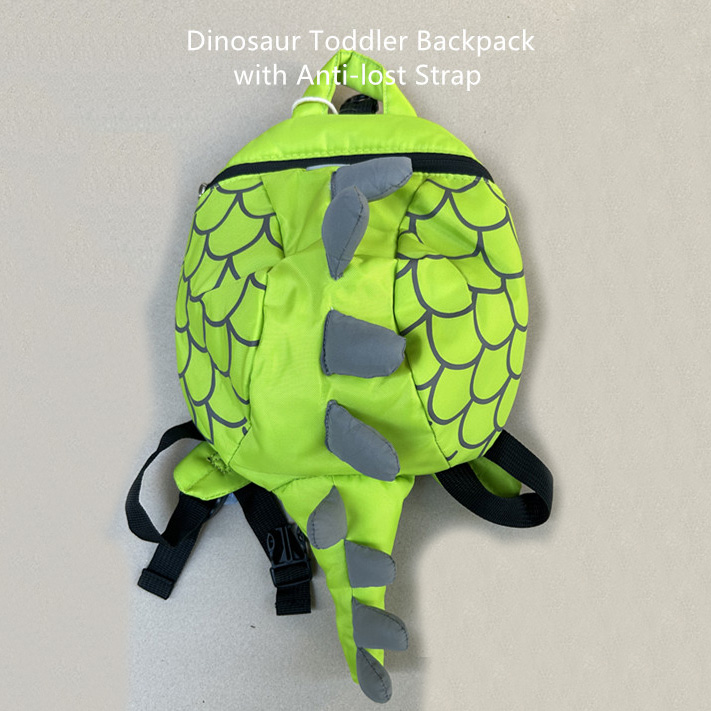 Mochila infantil de dinosaurio con correa antipérdida