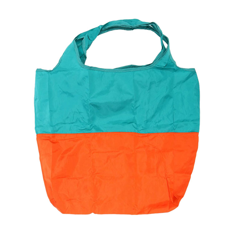 Bolsa de compras ecológica plegable de dos colores